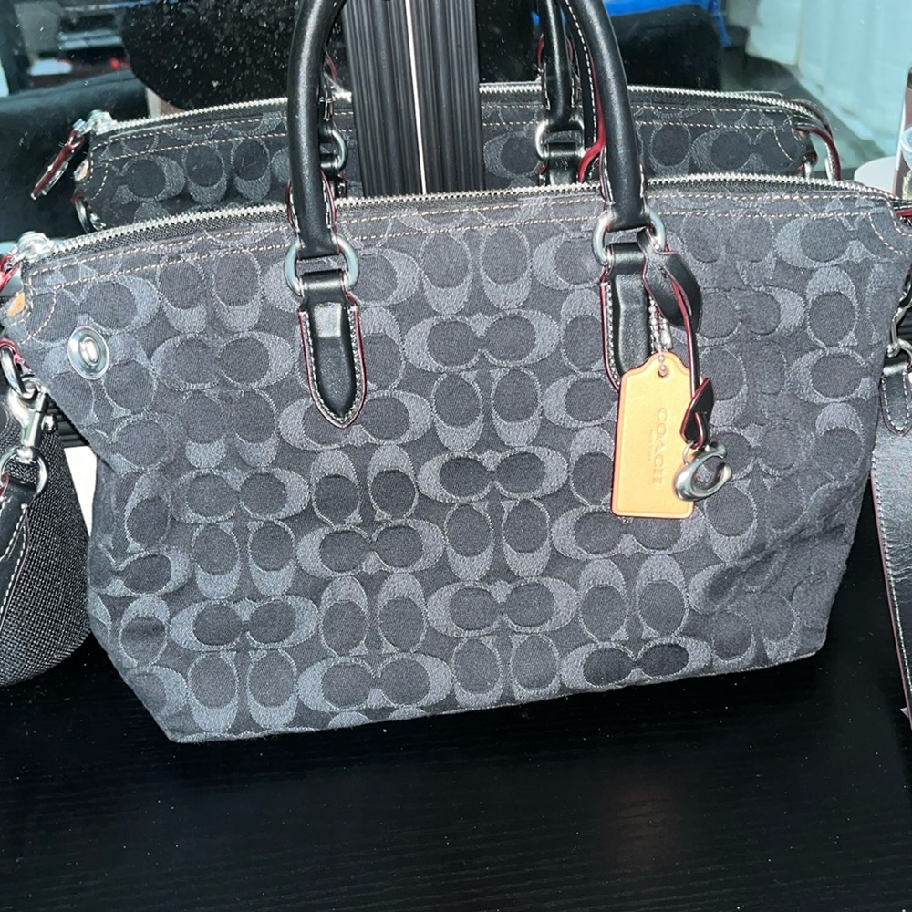 Sold! Coach Dark Denim Logo Satchel